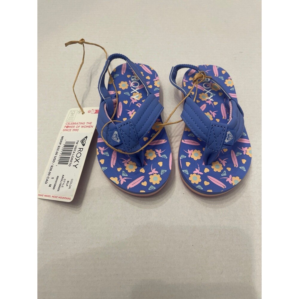 Roxy Kids Vista Loreto Little Girls Shoes Size 5 Pink/Blue New With Tags